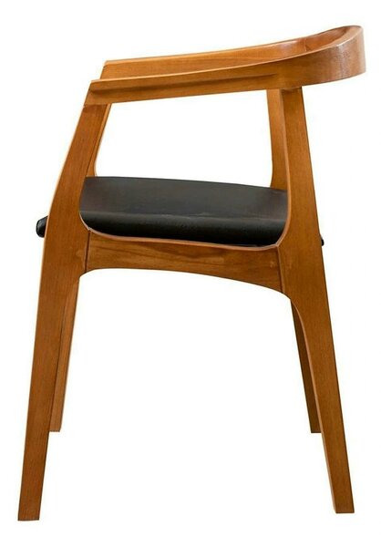 Scaun ALBERO 44, negru/nuc, piele ecologica/lemn, 50x53x70 cm
