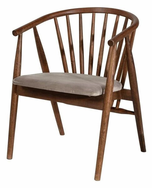 Scaun ALBERO 48, bej/nuc, stofa clasica/lemn, 55x47x77 cm
