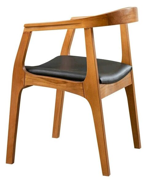 Scaun ALBERO 44, negru/nuc, piele ecologica/lemn, 50x53x70 cm