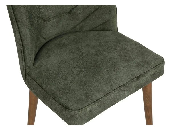 Set 4 scaune DALLAS 558 V4, verde/nuc, stofa catifelata/metal, 50x49x9