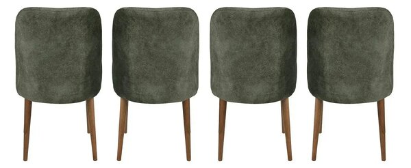 Set 4 scaune DALLAS 558 V4, verde/nuc, stofa catifelata/metal, 50x49x9