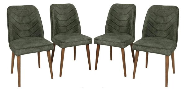 Set 4 scaune DALLAS 558 V4, verde/nuc, stofa catifelata/metal, 50x49x9