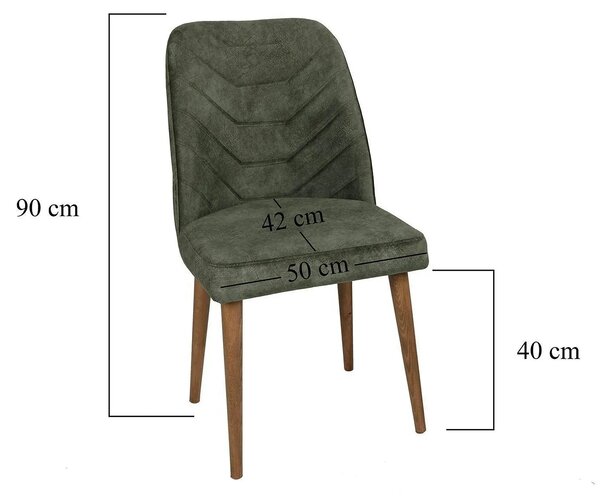 Set 4 scaune DALLAS 558 V4, verde/nuc, stofa catifelata/metal, 50x49x9