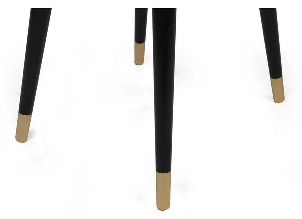 Set 2 scaune HUGO-364 V2, bej/negru, stofa catifelata/lemn, 50x49x90 c
