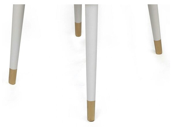Set 4 scaune HUGO-407 V4, bej/alb, stofa catifelata/metal, 50x49x90 cm