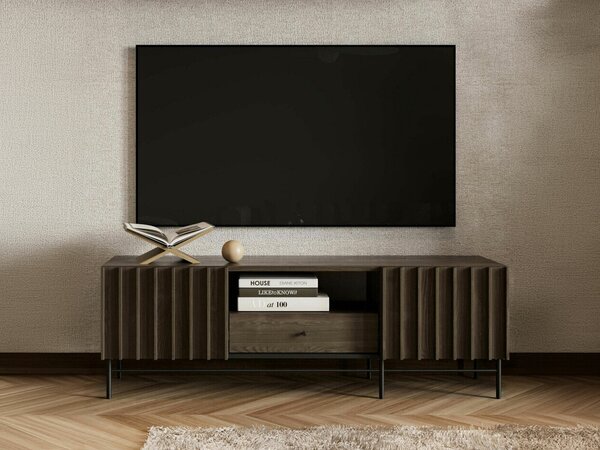 Comodă TV Catevari 102Maro închis, Negru, 17x6x4cm