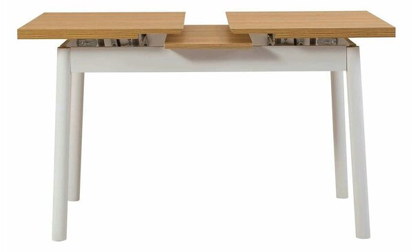 Masa extensibila OLIVER OPEN, stejar/alb, PAL melaminat, 120/153x75x77