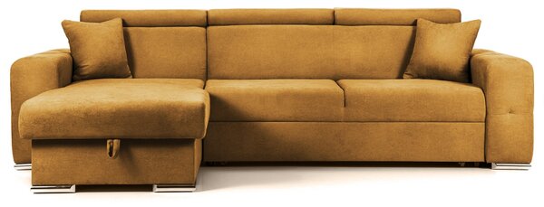 Colțar Extensibil BELLAGIO, șezlong interschimbabil, cu ladă de depozitare, cu tetiere reglabile, 280x170x100 cm, Mango-Enjoy / Stanga