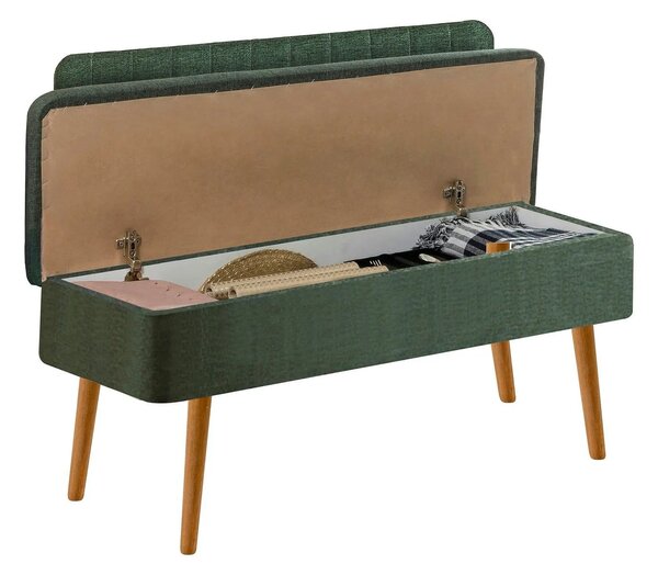 Bancheta VINA 1070, stofa clasica verde, 90x39x40 cm
