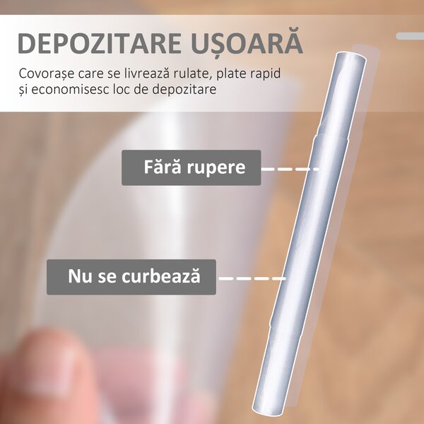 HOMCOM Covoraș Protector pentru Scaun de Birou, Anti-alunecare, Transparent, 90x120cm | Aosom Romania