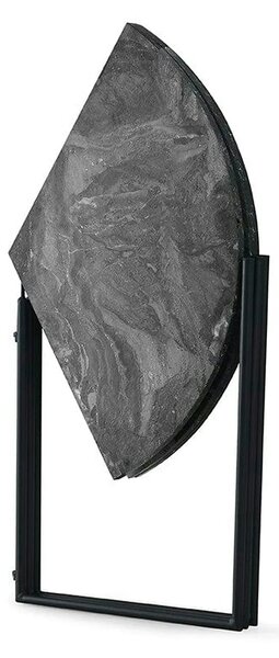 Masa plianta YAPRAK 1202, gri cu efect de marmura/negru, PAL melaminat
