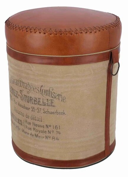 Taburet vintage tip butoi cu spatiu de depozitare – Chocolat Cacao Dragées