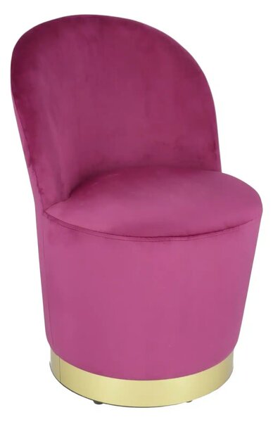 Fotoliu Glamour din catifea cu baza aurie, design elegant - ROZ FUCSIA