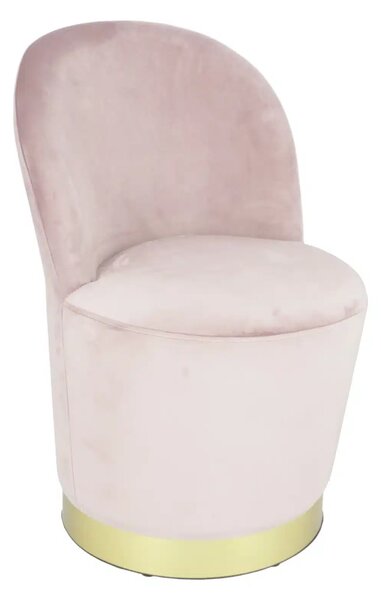 Fotoliu Glamour din catifea cu baza aurie, design elegant - ROZ PUDRAT