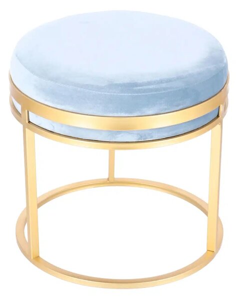 Set taburete Aqua metalice cu sezut din catifea, baza aurie, design modern 2 piese