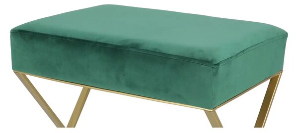 Bancuta eleganta din catifea cu baza metalica aurie, design modern 51x35x53 cm - ROZ - 51x35x53 cm - Baza metalica aurie