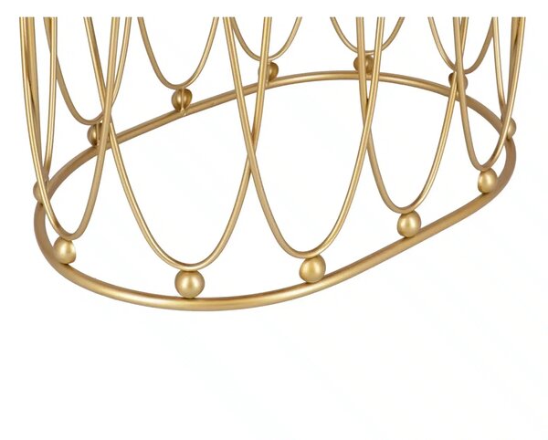 Taburet Pinky oval baza metalica aurie tapitat