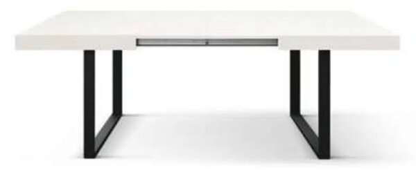Masa Desire extensibila, picior metalic in U - ALB FRASIN - 160 cm / 90 cm / h 77