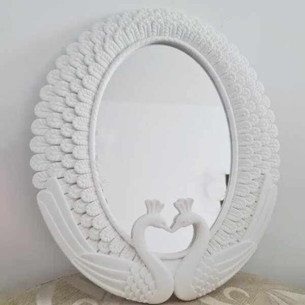 Oglinda Decorativă Elegantă Pufo Love, 40 cm, Albă - Lebede, Nuntă & Evenimente