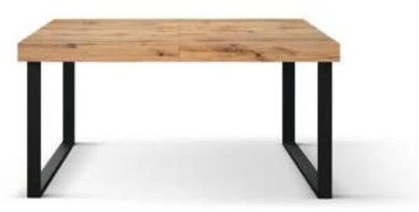 Masa Desire extensibila, picior metalic in U - RUSTIC - 160 cm / 90 cm / h 77