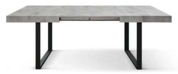 Masa Desire extensibila, picior metalic in U - ALB FRASIN - 160 cm / 90 cm / h 77