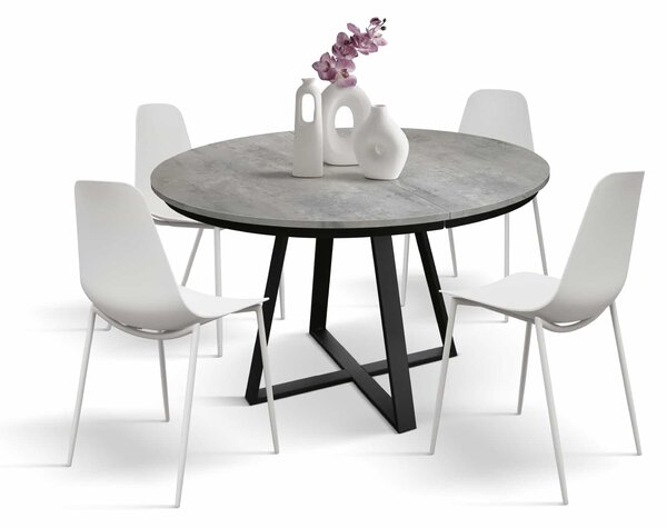 Masa Melania rotunda extensibila 120 cm - GRI CIMENT
