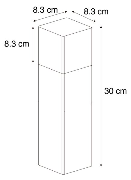 Lampă de exterior cu picior neagră cu abajur fumuriu 30 cm - Denmark
