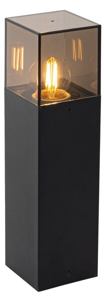 Lampă de exterior cu picior neagră cu abajur fumuriu 30 cm - Denmark