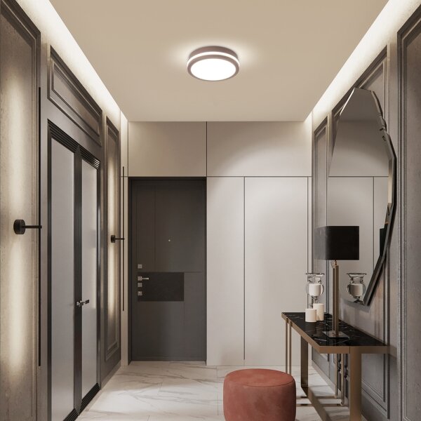 Brilagi - Lampă LED de exterior cu senzor BENE, LED/18W/230V, diam. 21,5 cm, maro, IP54