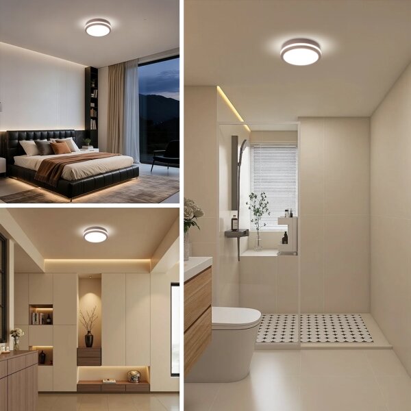 Brilagi - Lampă LED de exterior cu senzor BENE, LED/18W/230V, diam. 21,5 cm, maro, IP54