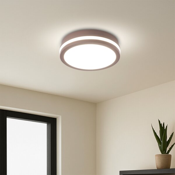 Brilagi - Lampă LED de exterior cu senzor BENE, LED/18W/230V, diam. 21,5 cm, maro, IP54