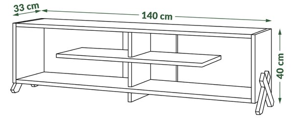 Mazzoni Comodă TV VIK 140 Alb Mat - MASĂ TV MODERNĂ PENTRU LIVING