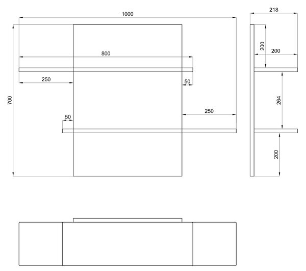 Raft suspendat SIMPLE Beton Millennium - DE PERETE PENTRU HOL