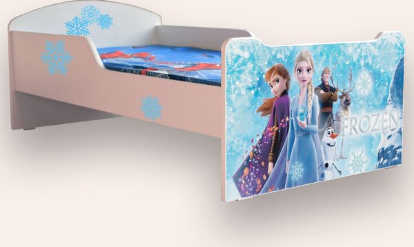 Pat copii Frozen/ Frozen tugeder Model Frozen impreuna Mic 2-8 ani Cu saltea