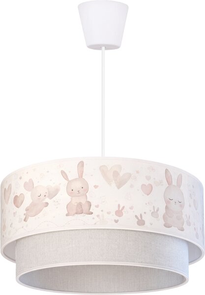 Brilagi- Lustră LED pentru copii suspendată pe cablu BOBO 1xE27/60W/230V diam. 40 cm crem/gri/albastru regal