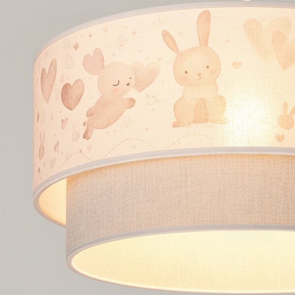 Brilagi- Lustră LED pentru copii suspendată pe cablu BOBO 1xE27/60W/230V diam. 40 cm crem/gri/albastru regal