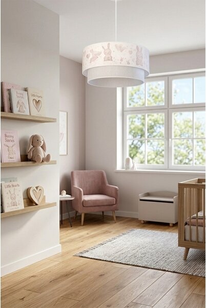 Brilagi- Lustră LED pentru copii suspendată pe cablu BOBO 1xE27/60W/230V diam. 40 cm crem/gri/albastru regal