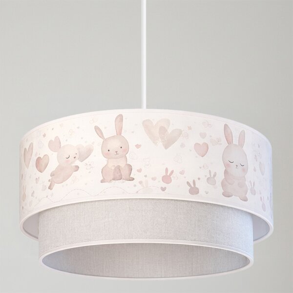 Brilagi- Lustră LED pentru copii suspendată pe cablu BOBO 1xE27/60W/230V diam. 40 cm crem/gri/albastru regal