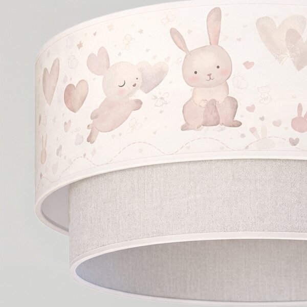 Brilagi- Lustră LED pentru copii suspendată pe cablu BOBO 1xE27/60W/230V diam. 40 cm crem/gri/albastru regal