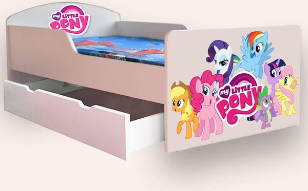 Pat copii Little Pony Mare 2-12 ani Cu sertar Fara saltea