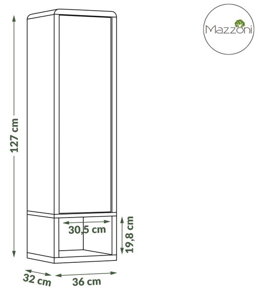 Mazzoni Dulap suspendat cu raft FOLK SWP-36 Luciu Alb/Mat + Beton Millenium - MODERNĂ PENTRU CAMERA DE ZI