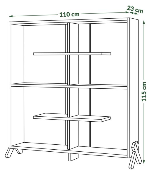 Mazzoni Bibliotecă VIK R-110 Stejar Artisan - MINI BIBLIOTECĂ PENTRU LIVING