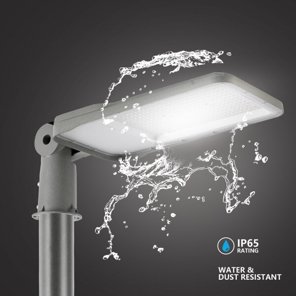 Brilagi-LED URBANLIGHT - Lampă de exterior cu stâlp și cablu 3 m, LED 200 W, 230 V, gri, IP65