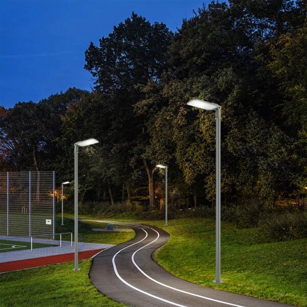 Brilagi-LED URBANLIGHT - Lampă de exterior cu stâlp și cablu 3 m, LED 200 W, 230 V, gri, IP65