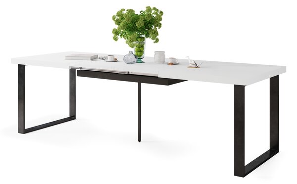 Mazzoni AVELLA Alb Mat - MASĂ LOFT PENTRU LIVING/SUFRAGERIE EXTENSIBILĂ până la 310 cm!
