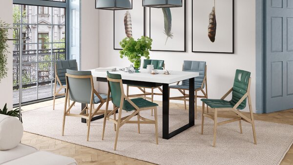 Mazzoni AVELLA Alb Mat - MASĂ LOFT PENTRU LIVING/SUFRAGERIE EXTENSIBILĂ până la 310 cm!