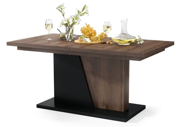 Mazzoni NOBLE NOIR Stejar Maro/Negru Mat - MASA SE EXTINDE PÂNĂ LA 218 cm!