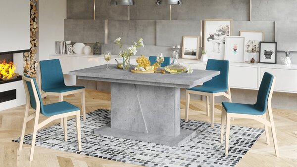 Mazzoni NOBLE NOIR Beton Millennium - MASA SE EXTINDE PÂNĂ LA 218 cm!
