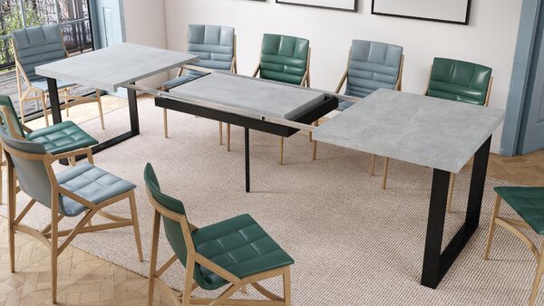 Mazzoni AVELLA Beton Deschis Atelier - MASĂ LOFT PENTRU LIVING/SUFRAGERIE EXTENSIBILĂ până la 310 cm!