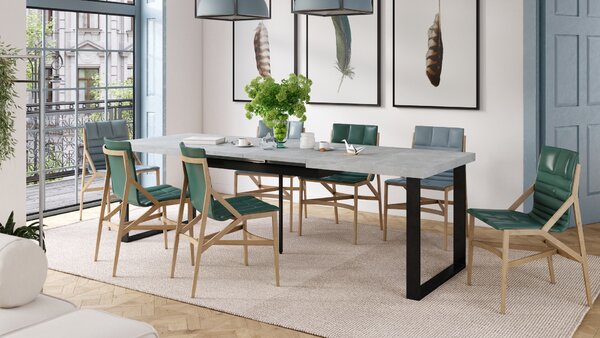 Mazzoni AVELLA Beton Deschis Atelier - MASĂ LOFT PENTRU LIVING/SUFRAGERIE EXTENSIBILĂ până la 310 cm!